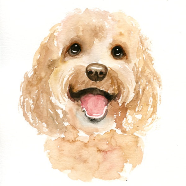 Portrait d'animal de compagnie personnalisé Portrait d'animal de compagnie aquarelle Portrait de chien Peinture d'animal de compagnie personnalisée Portrait de chien personnalisé Aquarelle originale 20 X 10 pouces