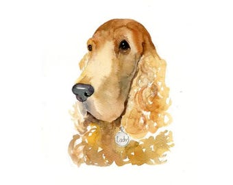 Custom pet portrait, Handmade artwork memorial art 8X10inch size