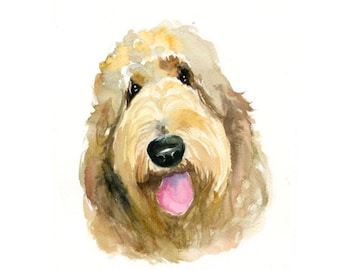 Retrato de mascota pintado a mano en acuarela: Arte canino personalizado