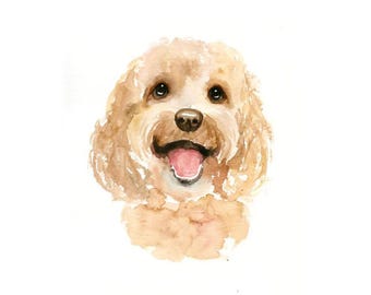 Custom pet portrait, Handmade artwork  8X10inch size