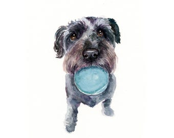 Dog memorial Custom pet portrait  8x10inch size