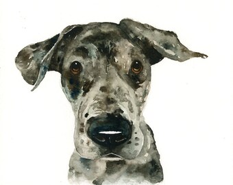 Custom dog portrait, Custom dog painting, custom pet portrait, Pet portrait memorial, Original watercolor painting 8X10inch