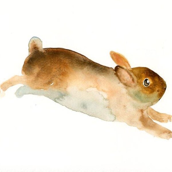 BUNNY Original watercolor painting 10X8inch