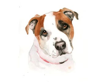Custom Dog Portrait, Pet watercolor