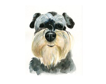 Retrato de mascota pintado a mano en acuarela: Arte canino personalizado