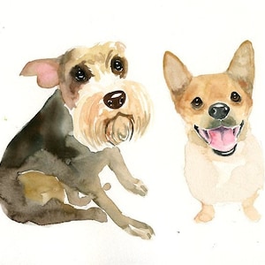 RITRATTO della tua coppia di  animali DOMESTICI Acquerello su carta 20x25cm