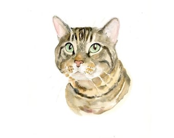 Custom pet portrait, Handmade artwork memorial art  8X10inch size