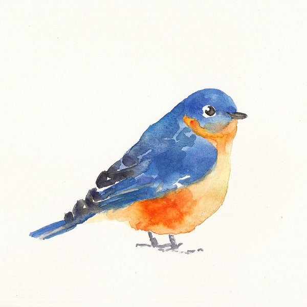 BLUEBIRD Original watercolor painting 10x8inch