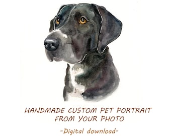 Retrato personalizado de mascota: Pintura original en acuarela de un perro