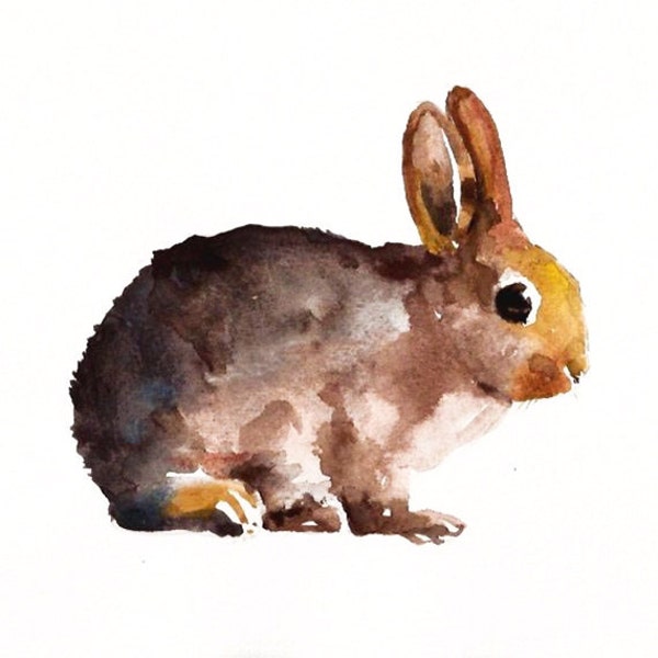 custom of your BUNNY by DIMDI Original watercolour painting 10X8inchxxxxAll the animals that you wantxxxx