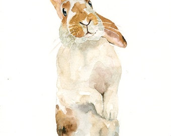 Custom bunny portrait Custom pet portrait Bunny painting  Pet portrait Original watercolor painting 8X10inch