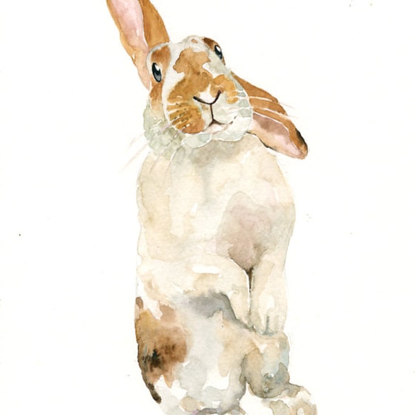 Custom bunny portrait Custom pet portrait Bunny painting  Pet portrait Original watercolor painting 8X10inch