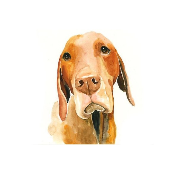 Custom Dog Watercolor Portrait Painting, Pet Memorial Art, Hand-Painted Commission