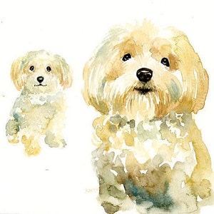 Custom couple portrait Watercolor pet portrait dog portrait Custom pet painting Custom dog portrait Original watercolor painting 8x10inch image 1