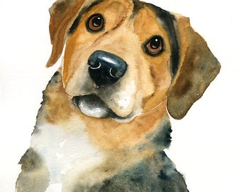 Custom pet portrait Watercolor pet portrait dog portrait Custom pet painting Custom dog portrait Original watercolor painting 8X10inch