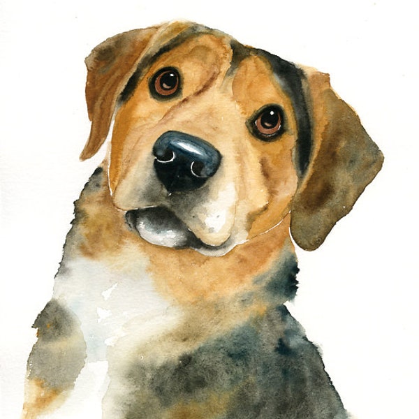 Custom pet portrait Watercolor pet portrait dog portrait Custom pet painting Custom dog portrait Original watercolor painting 8X10inch