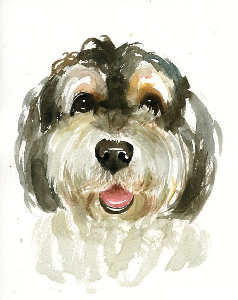 Pet portrait Custom pet portrait Custom dog portrait Custom pet painting Original painting Original watercolor painting 8X10inch image 5