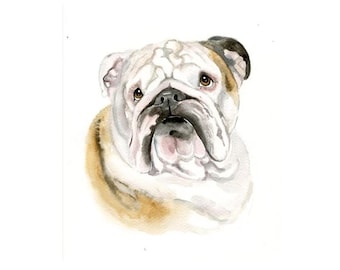 Personalized watercolor pet painting, Hand Painted Dog Memorial Gift