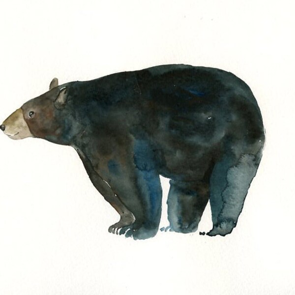 BEAR by DIMDI Original watercolor painting 10x8inchxxxxAll the animals that you wantxxxx