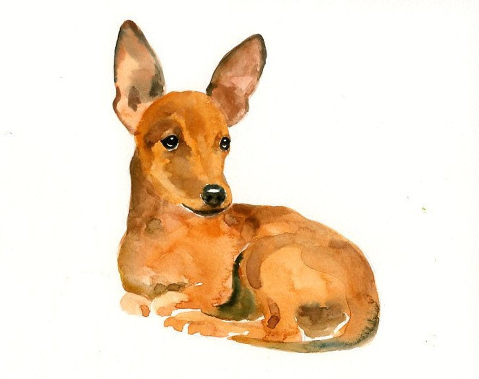 Custom Pet Portrait Painting Watercolor Pet Portrait Dog Etsy