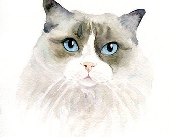 Custom pet portrait Custom cat portrait dog portrait Custom pet painting Custom dog portrait Original watercolor painting 8X10inch