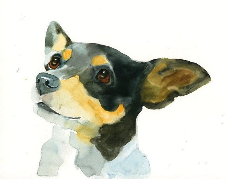 Custom pet portrait Pet portrait painting Dog portrait Custom pet painting Custom dog portrait Original watercolor painting 8X10inch image 5