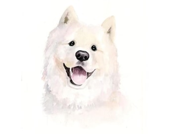 Retrato de mascota pintado a mano en acuarela: Arte canino personalizado