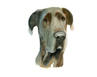 Retrato de mascota pintado a mano en acuarela: Arte canino personalizado