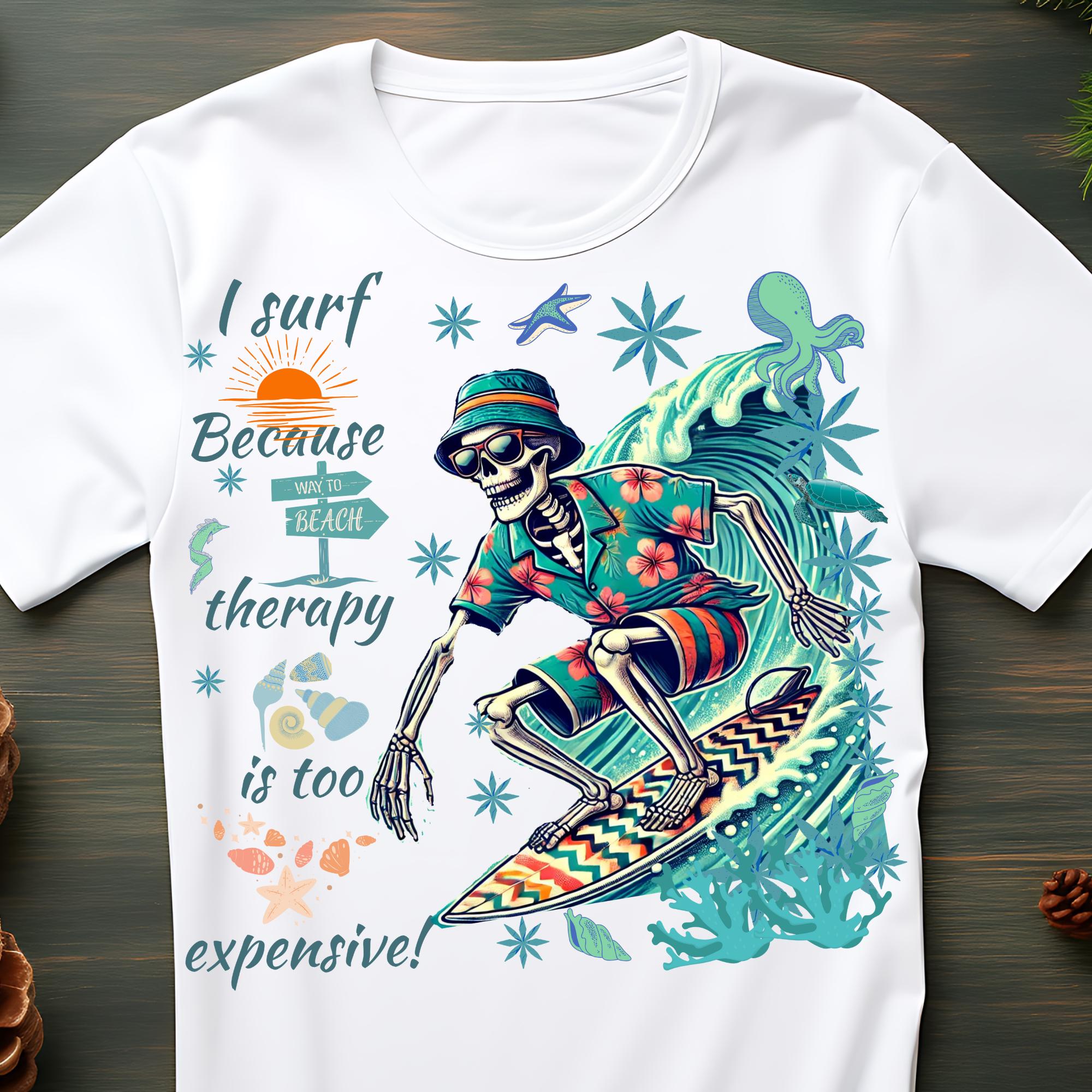 Surf Skeleton PNG: Beach Bum Skull Sublimation Design (digital Download ...