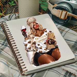 Curvy Leopard Luxe CEO Planner,Black Girl Boss Lady Clipart,Plus Size Woman, Wealth Era Aesthetic,Goodnotes sticker,African American png image 10