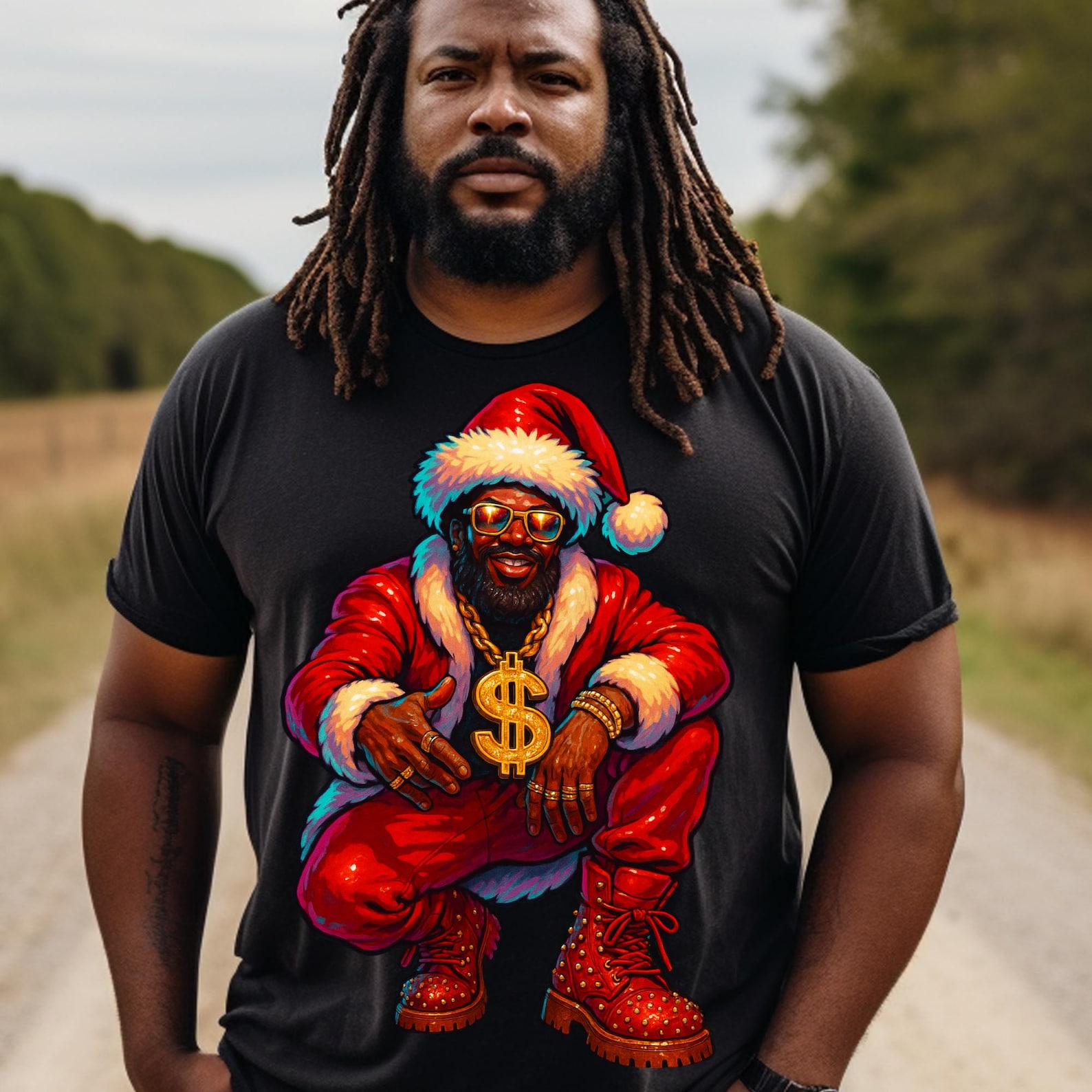 Santa Rapper Art Urban Black Santa PNG Bundle,hip Hop Santa Clipart,gangsta Santa ...