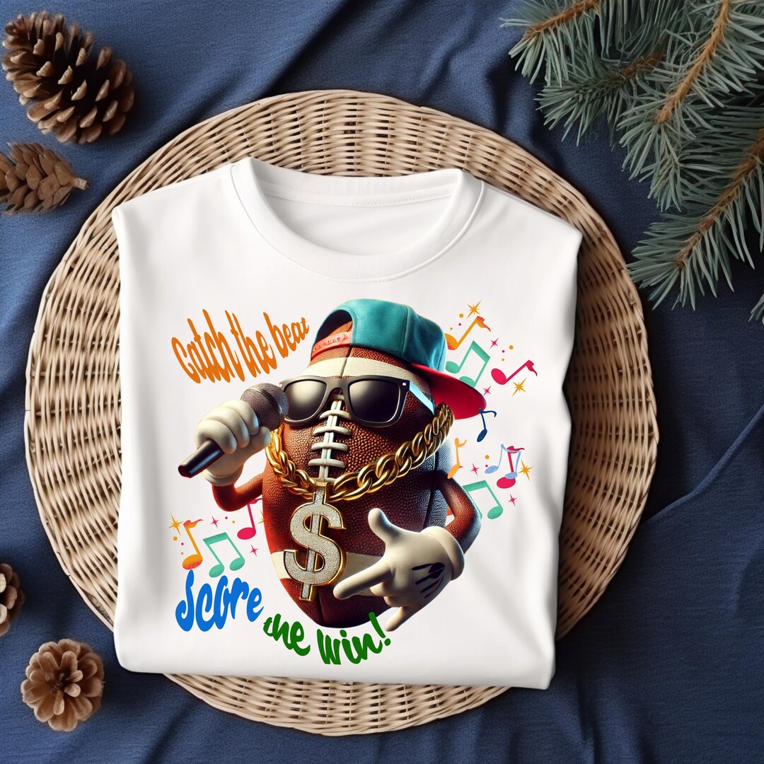 Rap Football PNG | Funny Hip Hop Game Day Clipart | Singing Football ...