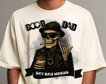 Funny Skeleton Dad PNG: Gothic Rock Father's Day Sublimation (Digital Download)