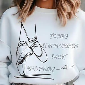 Ballet citaat png, minimalistische pointe-schoenen lijntekeningen design, inspirerende dans clipart voor dansers, POD & commercieel gebruik