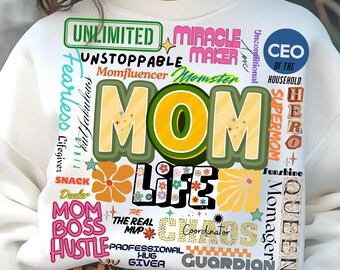 Groovy Mom Life PNG: Retro 70s Mama Sublimation Design (Digital Download 4500x4500 PX)