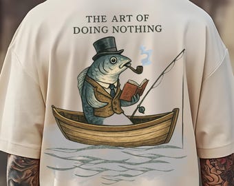 Pescador de sardinas divertido PNG: Arte retro de no hacer nada (Descarga digital 4000x4000 PX)