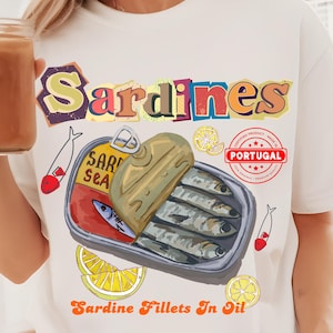 Vintage Canned Sardine Png,Retro Sardines PNG,Tinned Sardines PNG,Canned Fish Design,Fisherman Aesthetics,Portugal Seafood Design,Retro Food