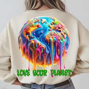 Tierra derritiéndose PNG, Planeta goteando Clipart, Sublimación de conciencia ambiental, Salvar el planeta, Impresión sobre el cambio climático, Diseño ecológico de la Tierra