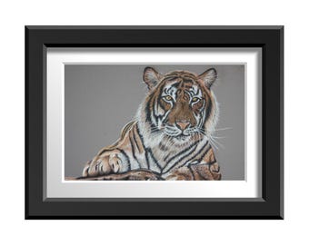 Tiger Print Wandkunst für Haus Geschenk Tiger Wildtiere Digitaldruck für Geschenk für Wohnzimmer Tiger Poster Kunst Schlafzimmer