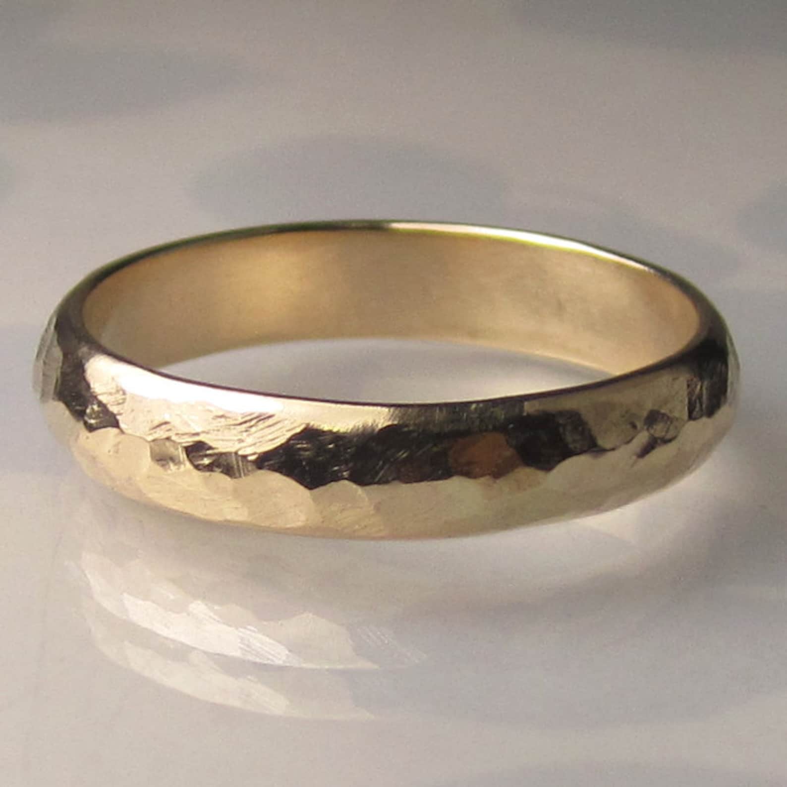 Men's Gold Wedding Band 4mm recycled 14k Yellow Gold Etsy