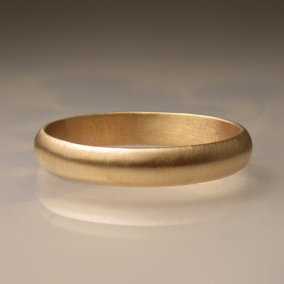 Women's Gold Wedding Band 3mm Recycled 14k Gold Ring - Etsy