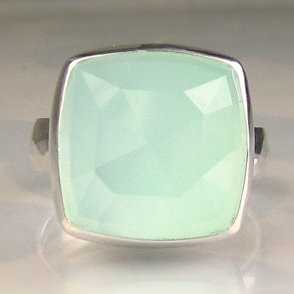 Sea Green Chalcedony Cocktail Ring