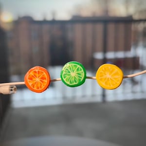 Citrus Fruit Slice Stud Earrings//Lemon, Lime, and Orange Sliced Polymer Clay Earrings