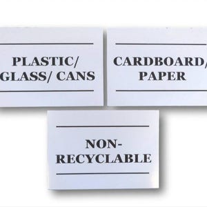 3 x adesivos para lixeira externa, vinil, reciclagem de garrafas, latas, plástico