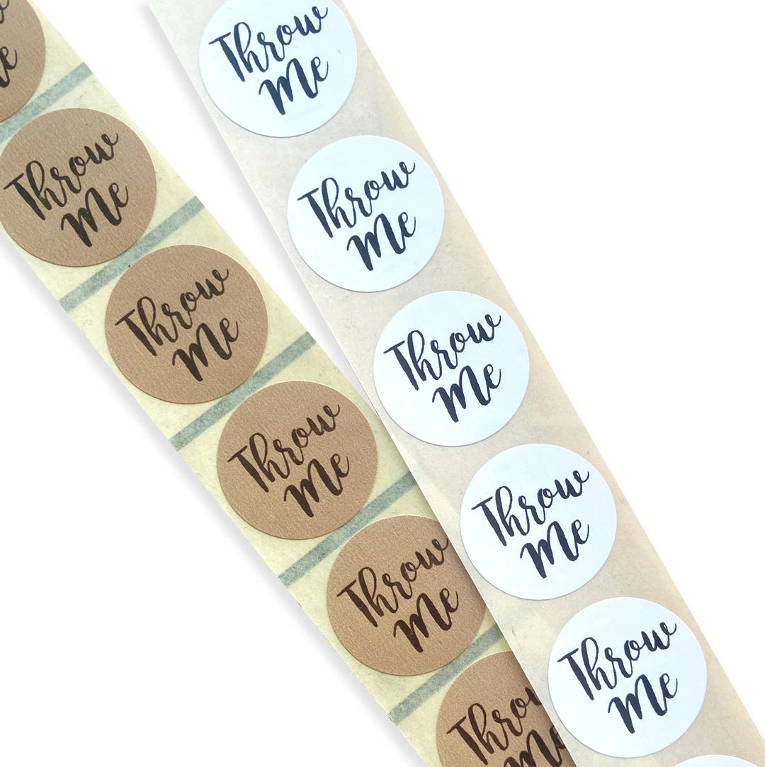 25mm Round Brown or White Throw Me Confetti Stickers - Wedding Confetti ...