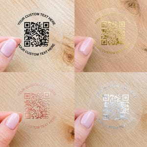 QR Code Custom Stickers, Personalized Business Logo Labels, Brand Name Packaging Stickers, Custom Text Shipping Labels Pack of 50 Labels