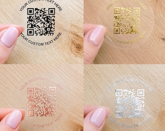 Pegatinas personalizadas con código QR, etiquetas con logotipo empresarial personalizado, pegatinas para embalaje con nombre de marca, etiquetas de envío con texto personalizado (paquete de 50 etiquetas)