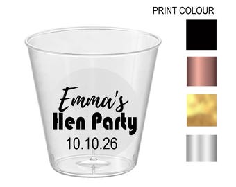 Personalized Hen Party Shot Glass, Custom Plastic Party Favors