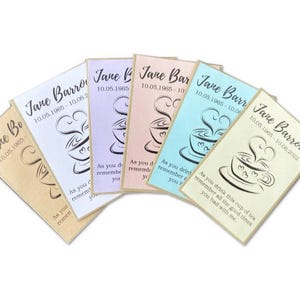 30 sachets de thé personnalisés pour les funérailles commémoratives