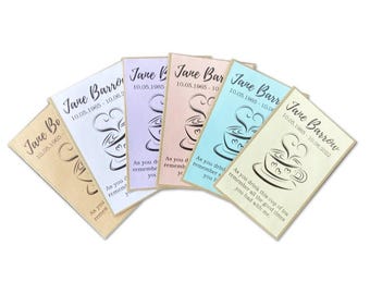 30 x Personalised Teabag Remembrance Packet Memorial Funeral Tea Bag Have a cup of tea